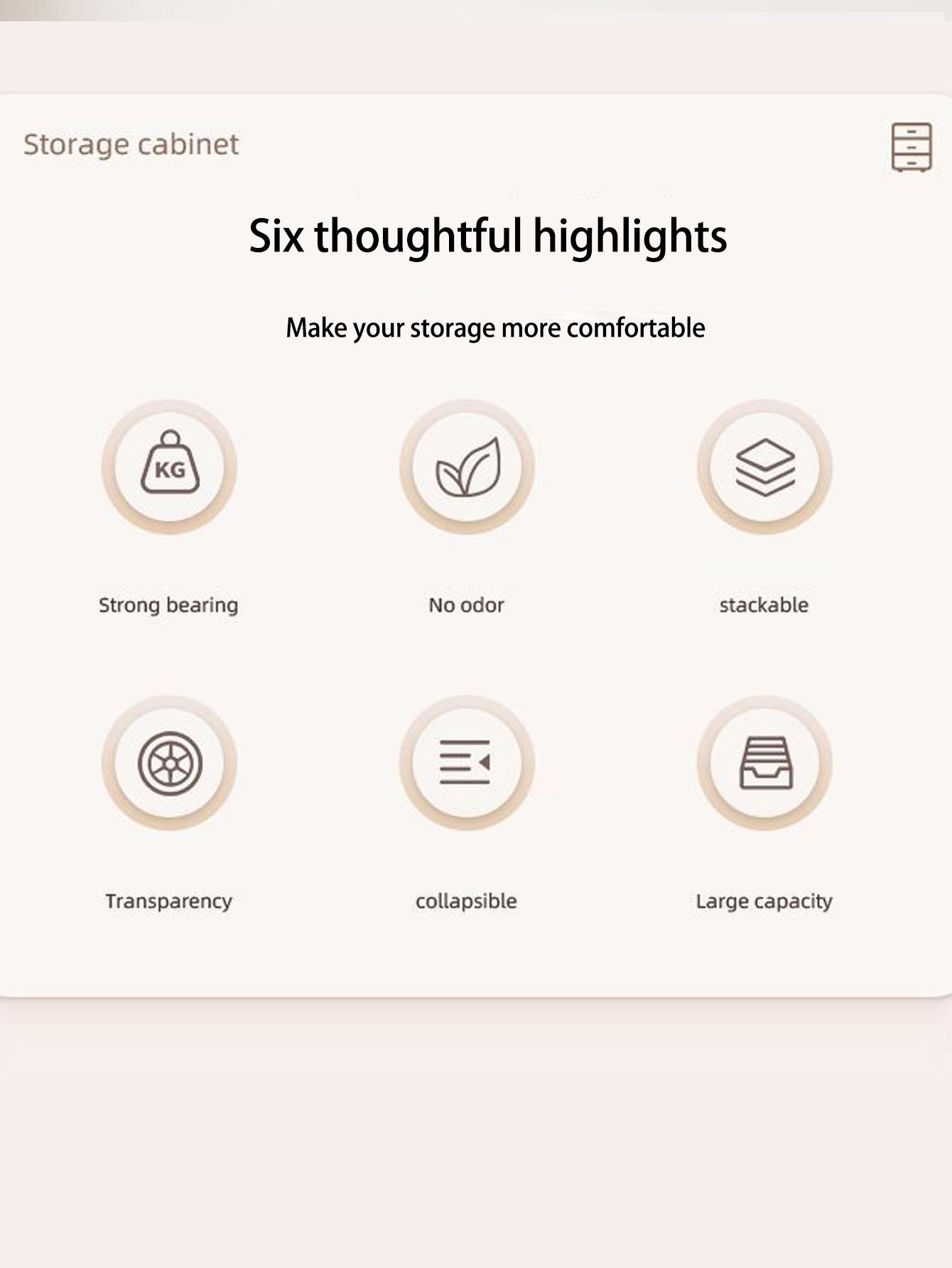 Multifunctional Foldable Storage Cabinet, Modern Mobile Display Unit for Living Room & Bedroom, Baby Toys Clothes Organizer