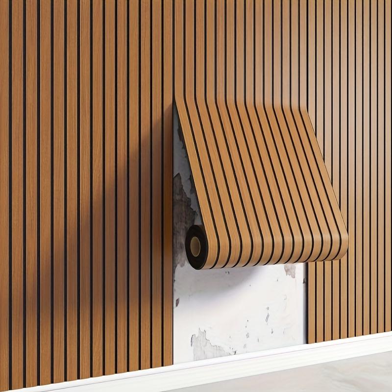 Self-Adhesive 3D Wall Panels, Thick Textured Grid Design, Peel-And-Stick PVC Faux Wood Wallpaper, Easy Installation, Ideal for Living Room, Bedroom, Bathroom