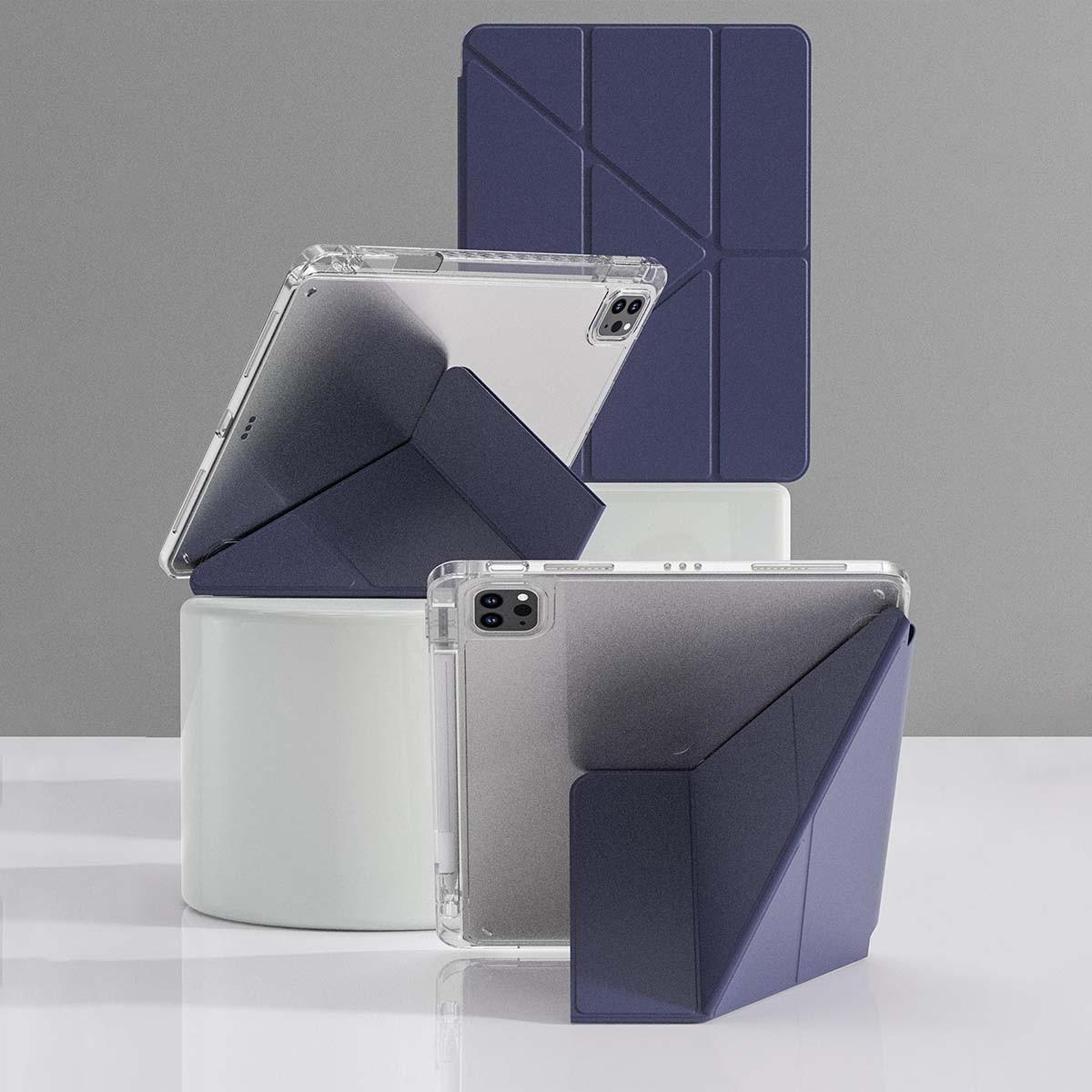 1pc Transparent Borders Acrylic Y-Fold Flat Stand Protective Case for iPad 11(A16 2025) Multi-Angle Kickstand With Pencil Slot, Scratch & Bend Resistance Acrylic Back Cover,for iPad Air 11-inch (M3) 2025Magnetic Auto Sleep/Wake, Simplistic/Casual/Classic