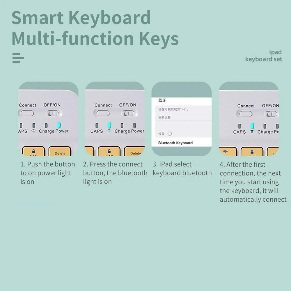 Slim Wireless Keyboard and Mouse for iPad/tablet(iOS/android/PC), Bluetooth-compatible Rechargeable, Ambidextrous Design, Portable Compact Combo