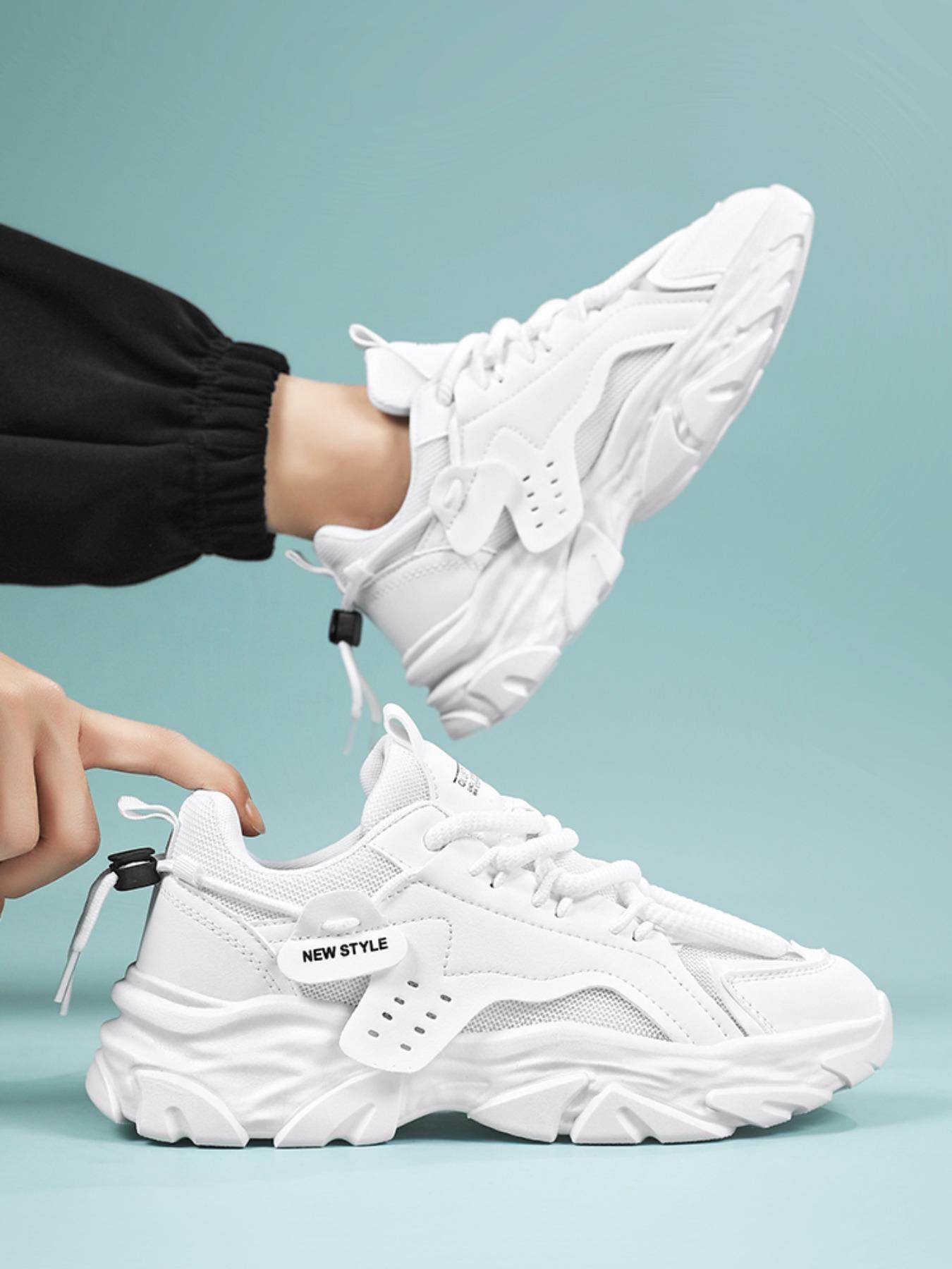 Men's Sporty Lace Up Walking Shoes, Casual Comfortable Breathable Running Shoes, Trendy All-match Sneakers for Daily Wear, Closed