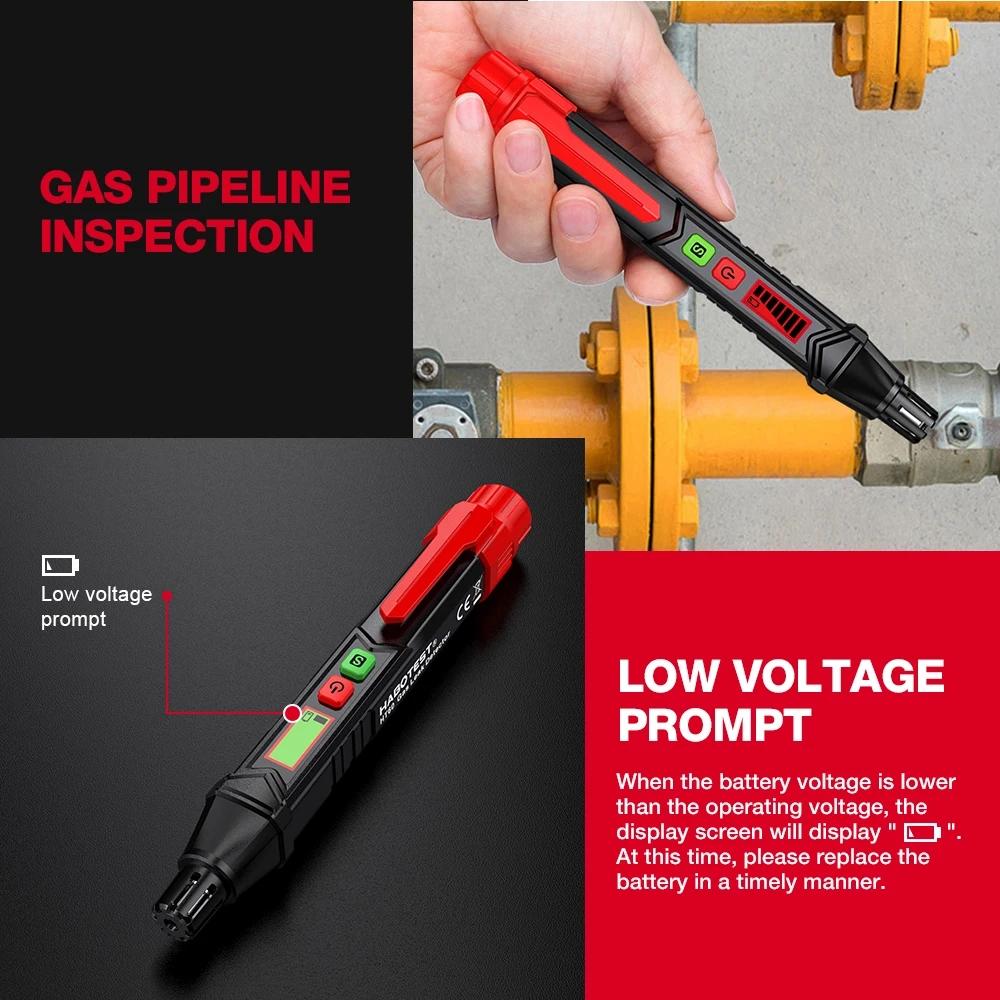 Ht60 Natural Gas Leak Detector with Sound & Visual Alarm, Portable Gas Detector 50-1000ppm, Locate Flammable Sources