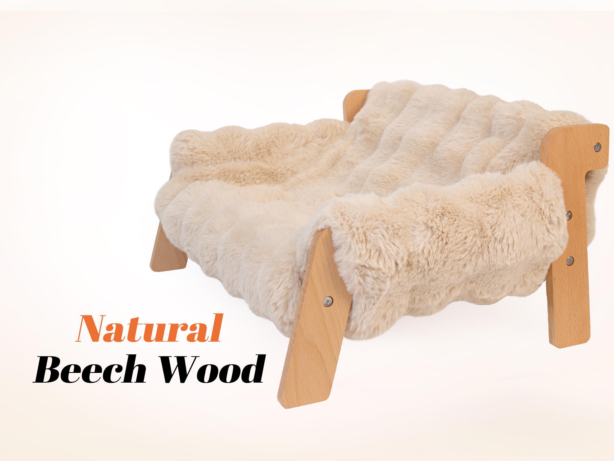Elevated Pet Couch Bed, Solid Wood Sofa for Cat and Small Dog , Removable Washable Fluffy Cover Raised, Kitty Lounge Chair Suitable for Puppy for Indoor #DealsForYouDays