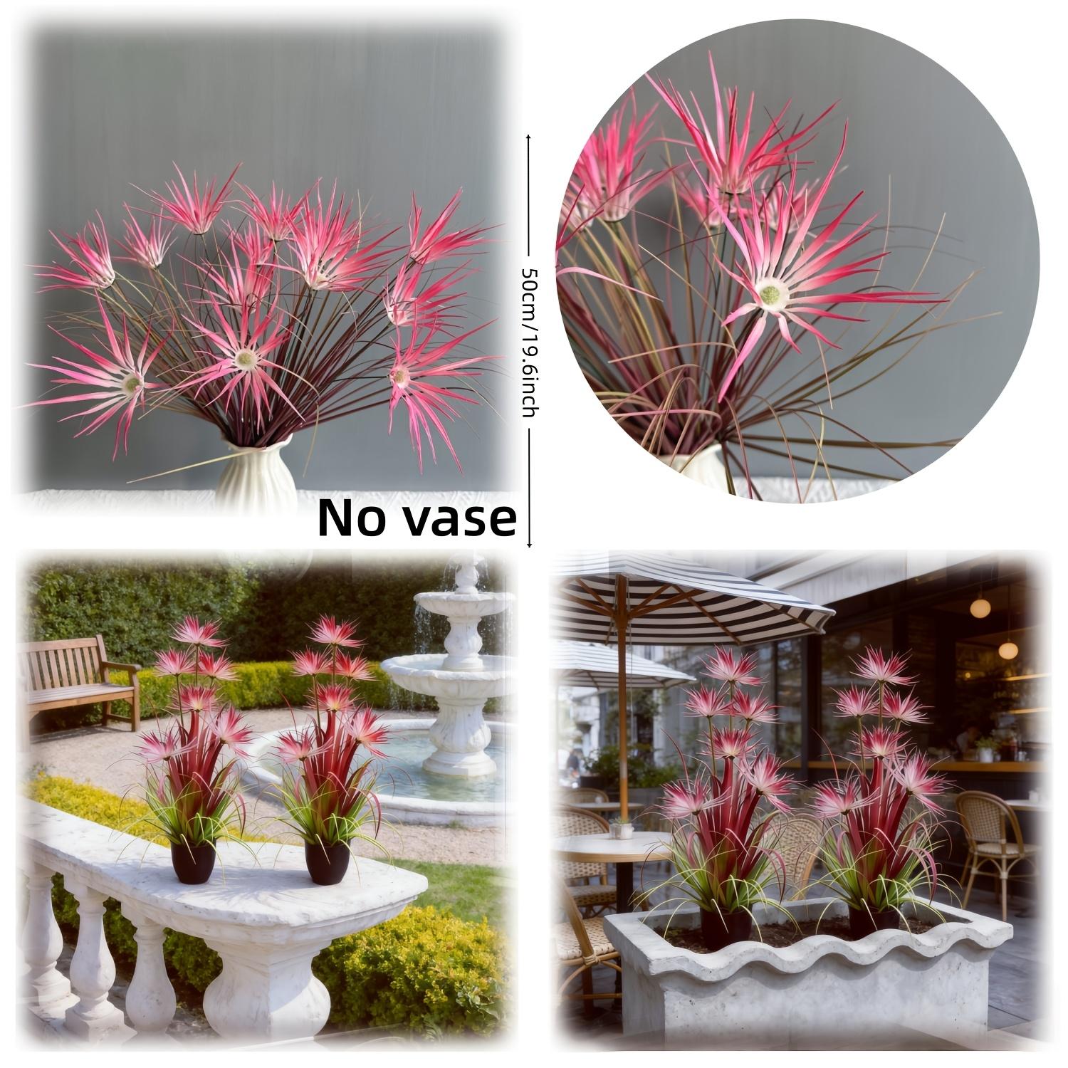 6pcs Realistic Artificial Flowers and Plants, Outdoor Greenery, Outdoor Fake Flowers, Spring & Summer Decor, Home, Office, Balcony, Patio, Porch, Garden, Lifelike Artificial Flower, Plastic Floral Plant