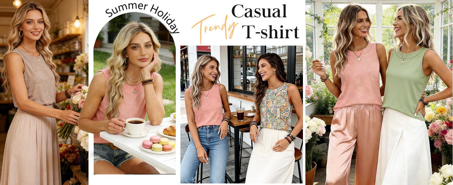 WIHOLL Tank Tops for Women Summer Outfits 2026 Crewneck Spring Casual Sleeveless Shirts Blouses Clothing WIHOLL Tank Tops for Women Summer Outfits 2026 Crewneck Spring Casual Sleeveless Shirts Blouses Clothing