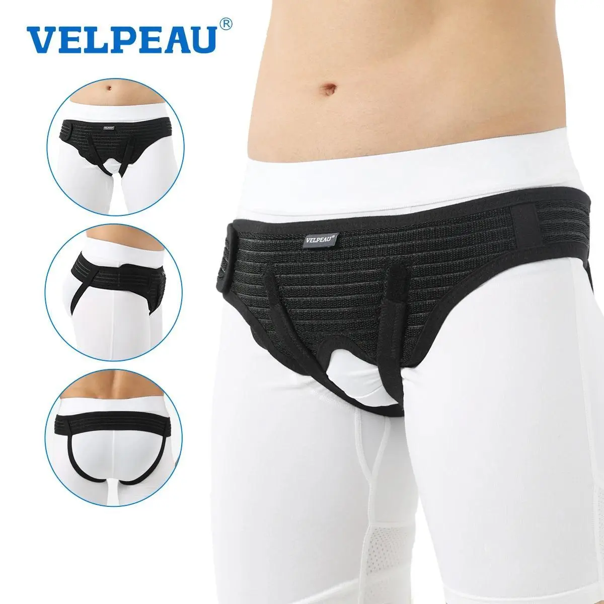 Hernia Belt with 2 Compression Pads, Adjustable Hernia Truss Support for Single/Double Inguinal for Men and Women