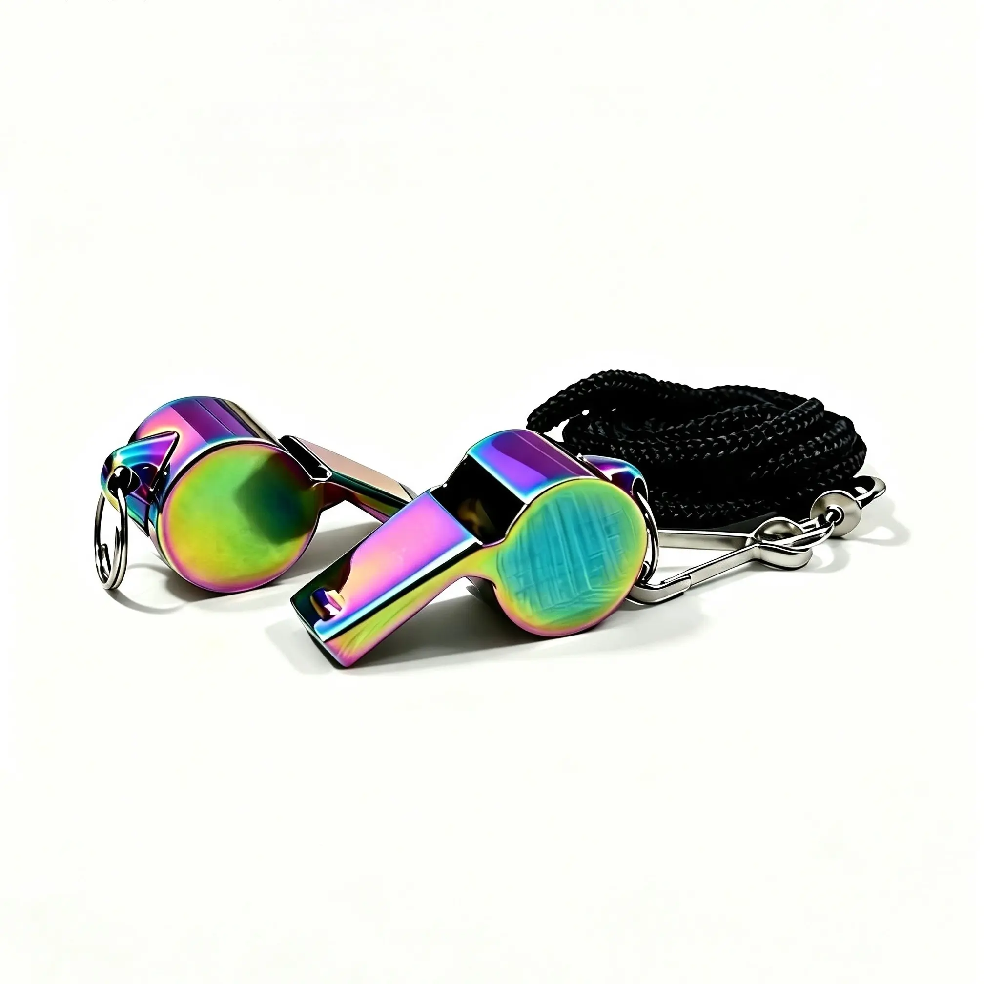 2 High-Quality Colorful Whistles with Lanyard, Loud and Clear, Fan Cheer Sirens, Durable, Keychain and Bag Pendant, 2026 New Basketball Soccer Volleyball Referee Whistle