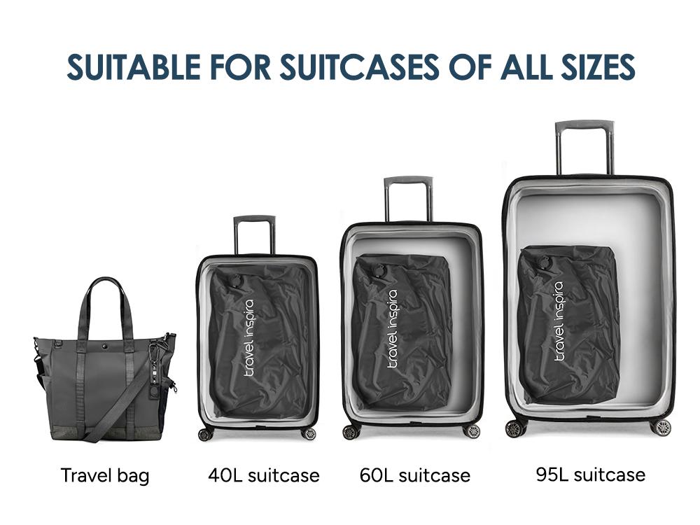 Travel Inspira Vacuum Bags with Pump | Ultra Durable Nylon Space Saver Compression Bags, IP67 Airtight Seal, Reusable Lightweight for Travel Luggage Backpack Outdoor, Light Black 2 Pack, TikTokShopSpringGlowUp Travel Inspira Vacuum Bags with Pump | Ultra Durable Nylon Space Saver Compression Bags, IP67 Airtight Seal, Reusable Lightweight for Travel Luggage Backpack Outdoor, Light Black 2 Pack, TikTokShopSpringGlowUp