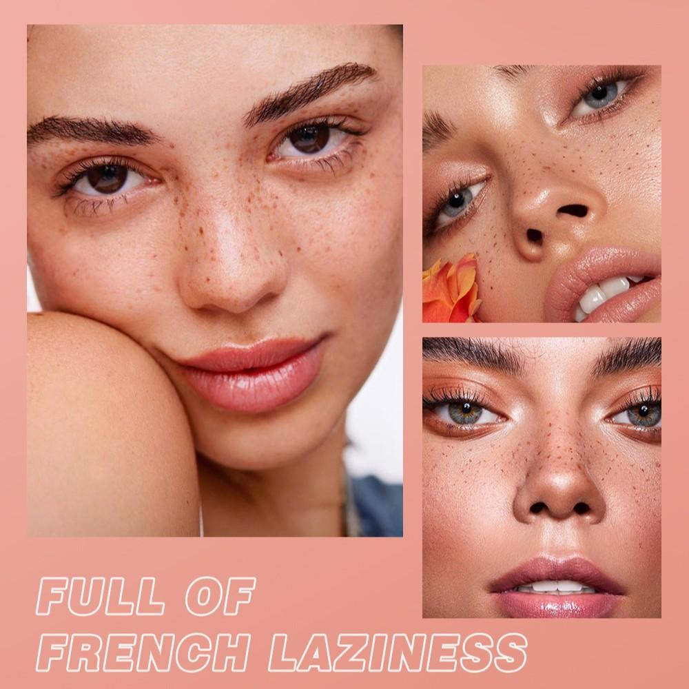 NEW blush+Freckle pen SET，4-In-1 Natural Freckle Stamp Pen - Fast-Dry  Halloween makeup，freckles stamp beauty stamps liquid blush glitter freckles freckle stamp  Temporary Fake Freckles For Makeup,