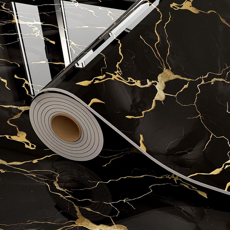 Marble Pattern Decorative Wallpaper Roll, 15.75in X 118.11in,  Waterproof Wallpaper Floor Sticker，Thickened Self-Adhesive , Easy to Clean & Install, DIY Decor for Kitchen, Bedroom, Living Room ,Bathroom，Vinyl Flooring