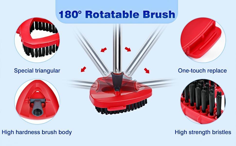 O-Cedar Rinse Clean 2 Tank Mop 3PC Spin Mop Heads & Scrub Brush Refills Microfiber Replacement for O-Cedar RinseClean 2-Tanks System Deep Clean 99% Dust Removal
