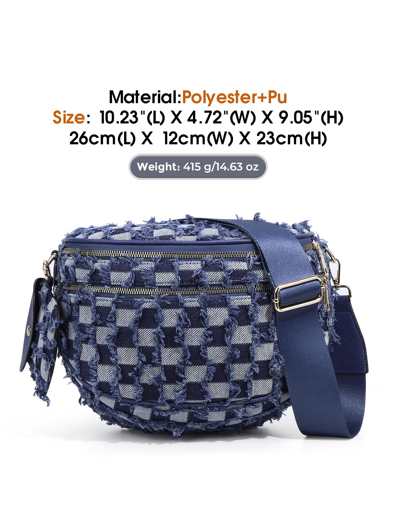Large Denim Crossbody Bag for Women, Large Capacity Jean Shoulder Bag, Denim Shoulder Satchel, Stylish Purses and Handbags with Adjustable Strap and Coin Purse, Ladies' Saddle Bag, Girls Sling Bag for Commuting, Shopping, Dating