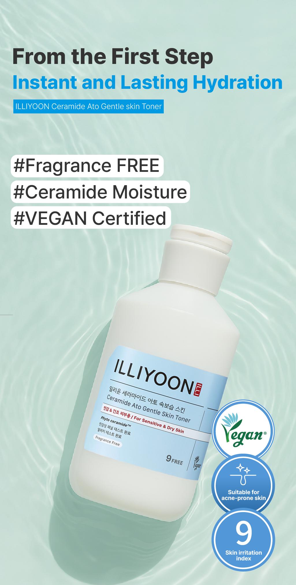 ILLIYOON Ceramide Ato Moisturizing Milky Toner | Lightweight Milky Essence, Skin Softener Cream, Soothing, Hydrating, Solution for Acne-Prone Skin, Skin Barrier, Hypoallergenic & Sensitive Skin-Friendly, Fragrance-Free, Korean Skincare, 8.45 fl.oz.