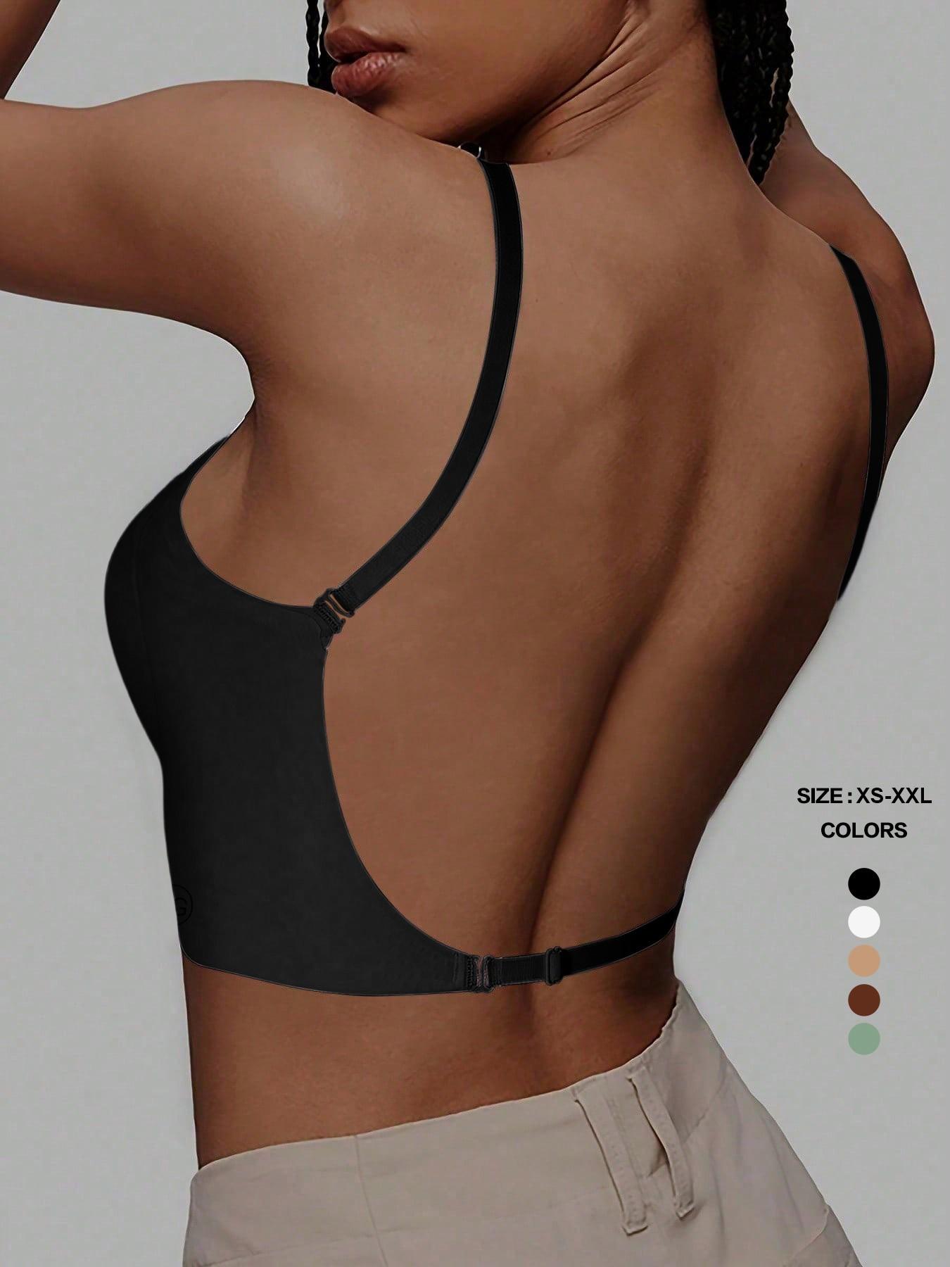 Women's Seamless Backless Bra, Multi-Strap Convertible Strap Wireless Push-Up Bra, Suitable for Wedding Dresses and Party Gowns