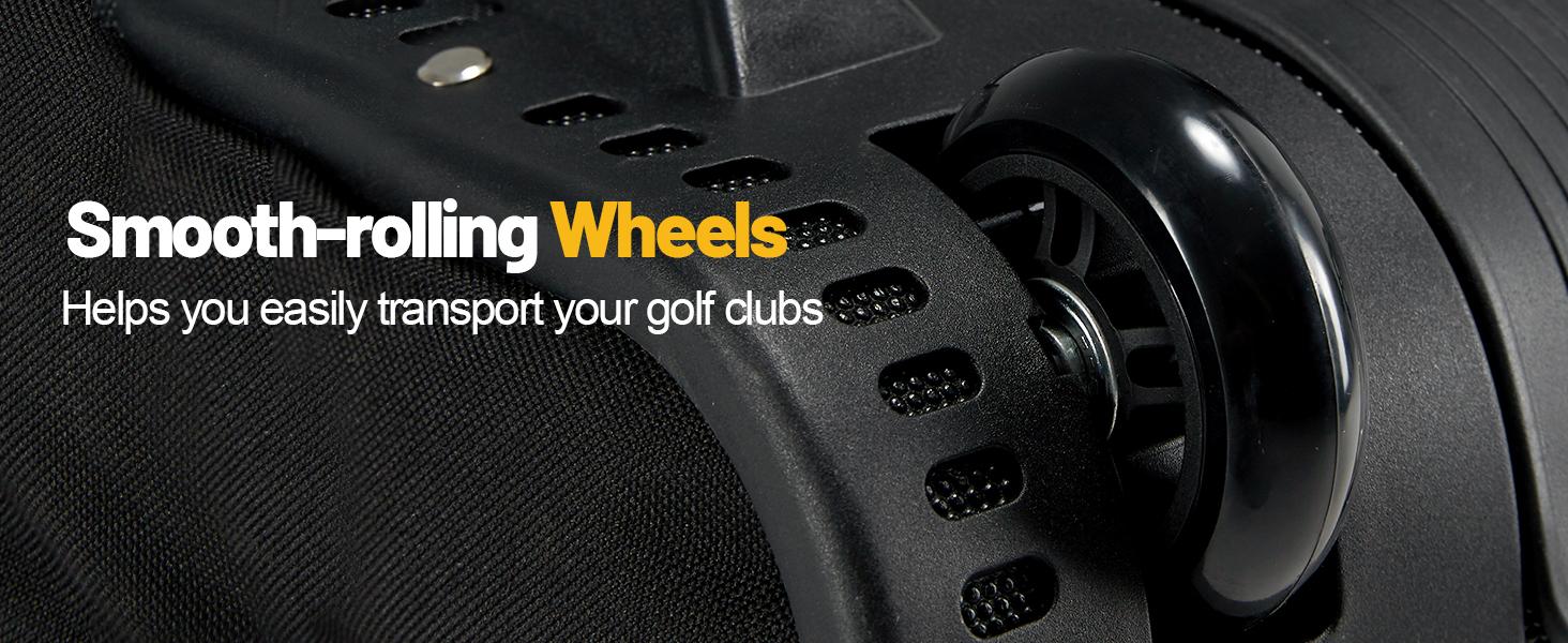 GoHimal Golf Travel Bag with Wheels, 1200D Heavy Duty Oxford Fabric Golf Travel Case for Airlines