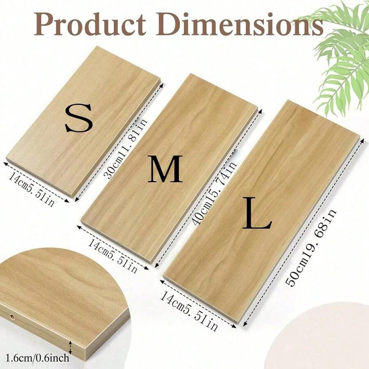 Three-Piece Wall-Mounted Floating Shelf Set, 30cm 40cm 50cm, Book Holder, Home Decor Storage Rack, Modern Design Organizer