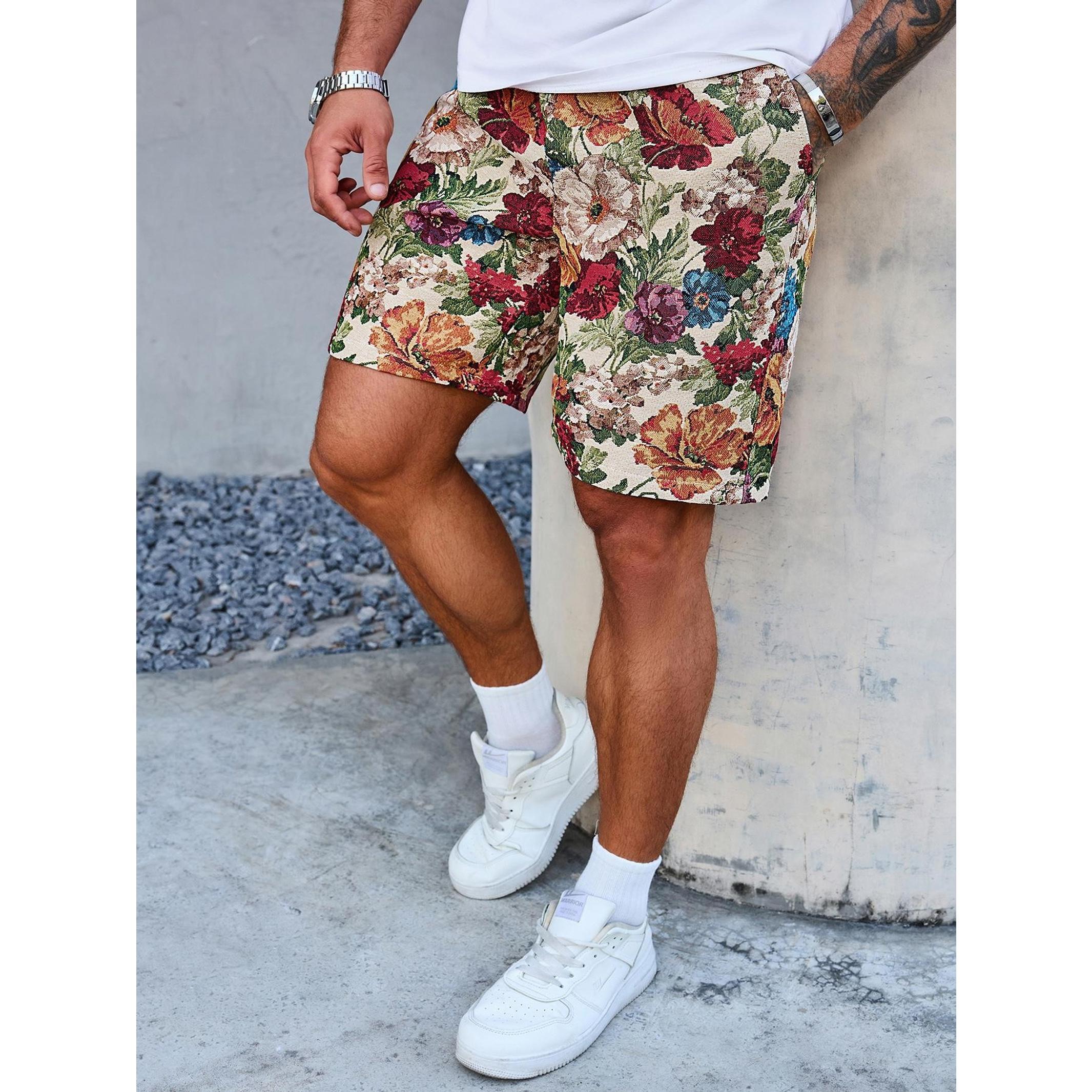 2026 new men's casual overalls shorts men's American casual pants European and American fashion loose men's fancy pants.