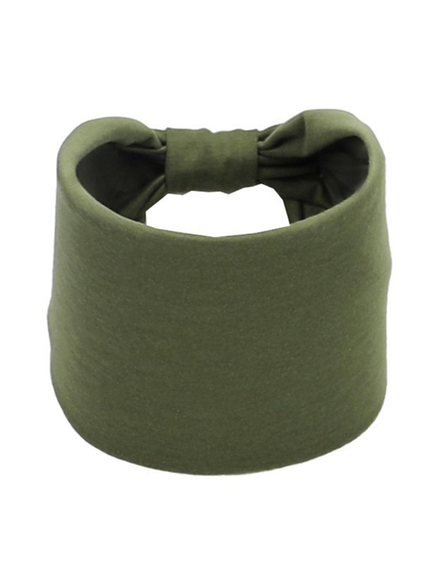 1 PC Fashionable Polyester Cotton Plain Wide Headband, Sporty Sweat-Absorbing Headscarf, All-Season Wear, Comfortable Fabric Material
