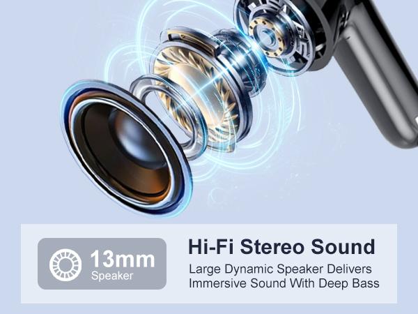 ONE LIFE True Wireless Bluetooth 5.3 Earbuds with LED Display TWS In-Ear Headphones with Mic, Lightweight Ergonomic Design, Long Battery Life, IPX5 Waterproof, HiFi Sound for Sports, Gaming & Travel Audio Charging