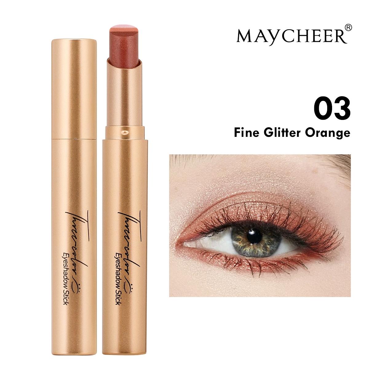 3-in-1 Easy Eyeshadow Stick for Beginners,SmudgeProof in Seconds, One-Stroke Application,Creamy Shimmer Trio Eyeshadow Stick Waterproof Longwear Liquid Eyeliner Color Changing Lip Oil Trio Waterproof Shiny Diamond Eyeshadow