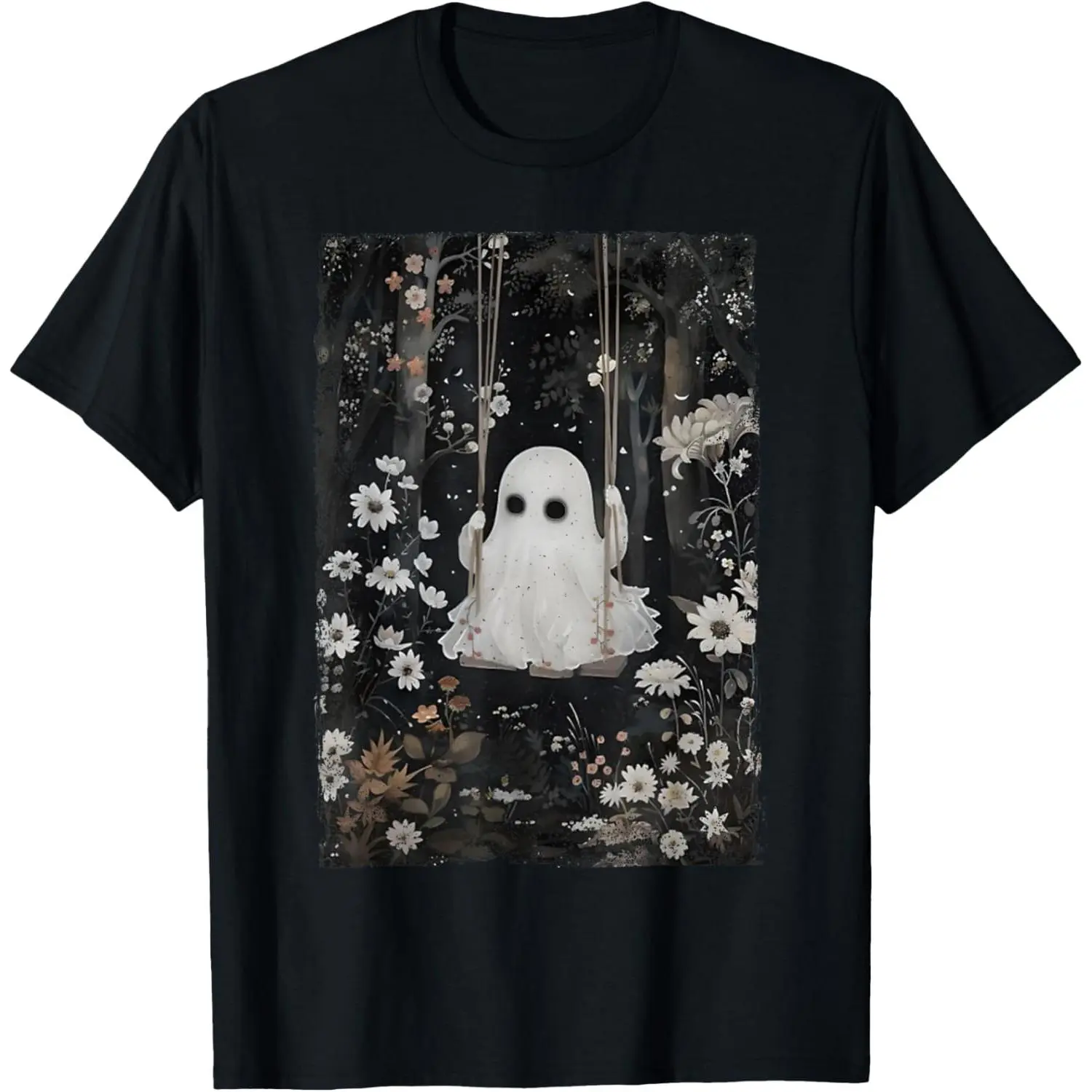 Cottagecore Ghost Swing Floral Aesthetic Halloween Spooky T-Shirt Cottagecore Ghost Swing Floral Aesthetic Halloween Spooky T-Shirt