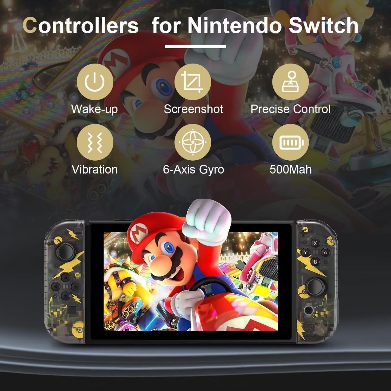 Wireless Controller Game Pad for Game Handheld, Compatible with Switch Lite Oled, Dual Vibration Function, Cool Replacement Accessory, Wireless Gaming Controller