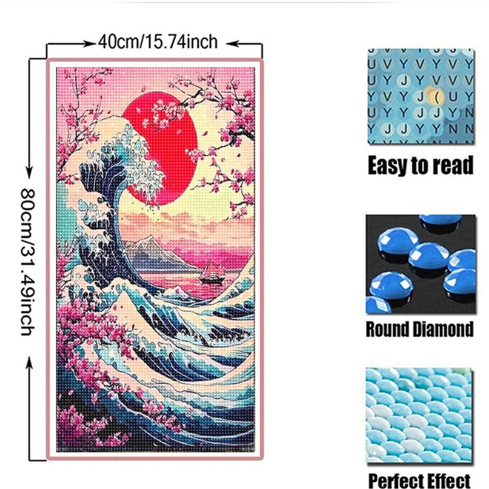 Wave Diamond Painting Kits for Adults, Sunset Diamond Art Paintings Kit ...