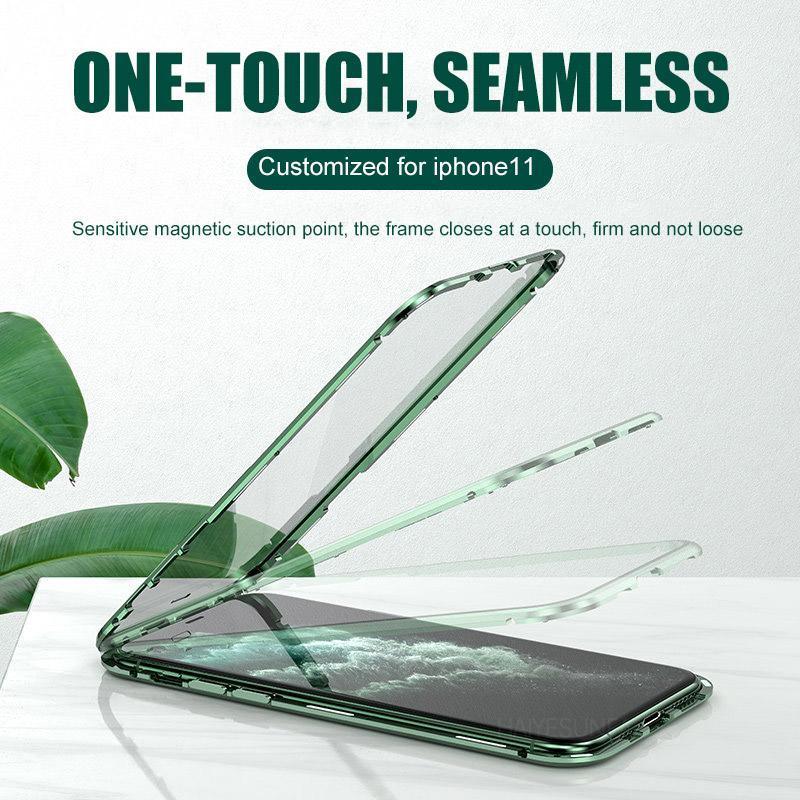 Anti Spy peeping Privacy Glass + Metal Magnetic Adsorption Case For iPhone 16 15 14 Plus 13 12 Mini 11 Pro X XS Max XR Cover
