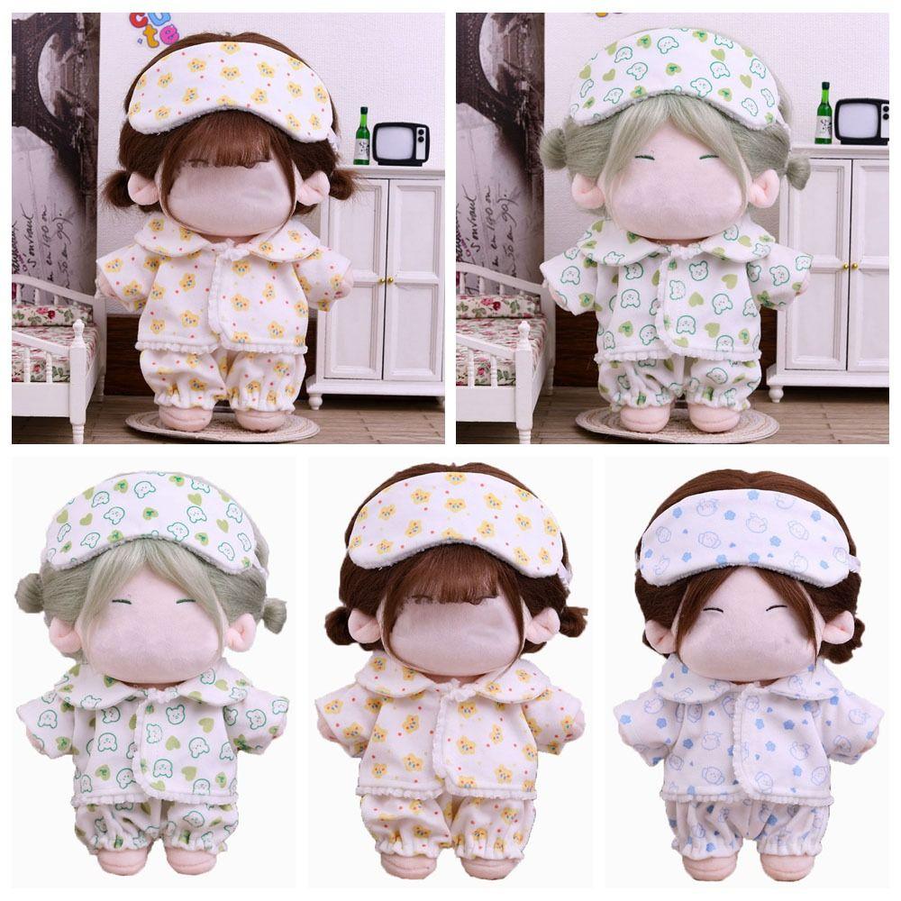 Shirt Shorts Patch Doll Clothes Doll Accessories For Cotton 20cm Doll Pajamas Suit Photo Props Cartoon Mini Blouse Pants Set