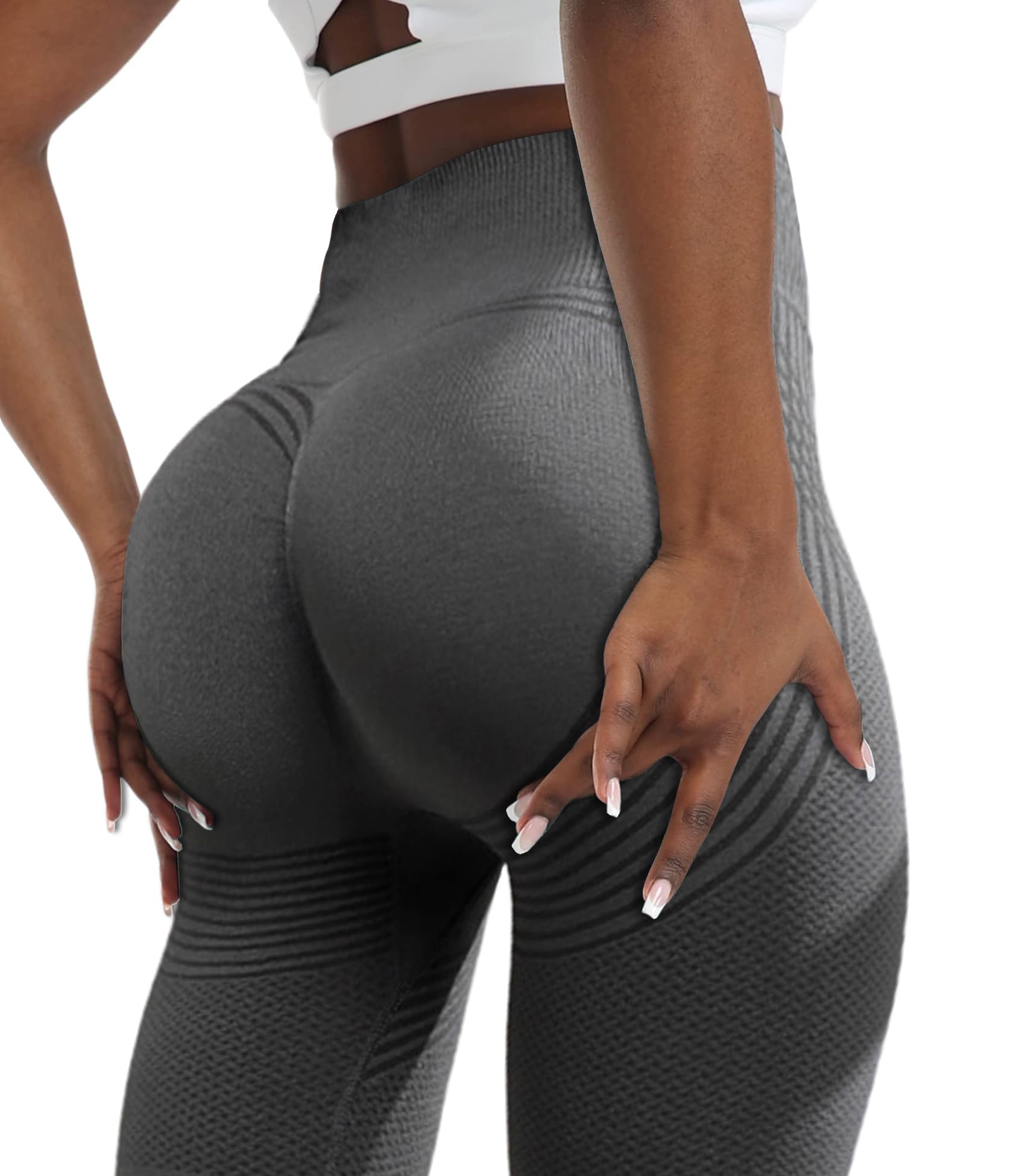 RICH BRIA 3D Scrunch Butt Lifting Leggings - High Waisted Compression Seamless Tummy Control Butt Sculpting Workout Pants Anti Cellulite Yoga Tights for Women - Firm & Smooth Gym Activewear XS-4XL