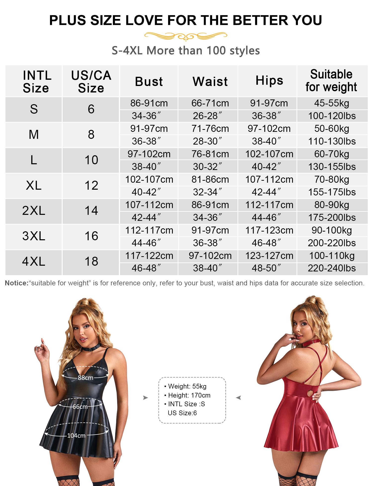 Women's Leather Lingerie Set Plus Size PU V Neck Backless Babydoll Chemise Mini Pajamas Dress Sleeveless Pleated Steampunk Clubwear Outfit Women Club & Night Out Dresses Nightdress for Christmas Gift Box Womenswear Traditional Casual Wear