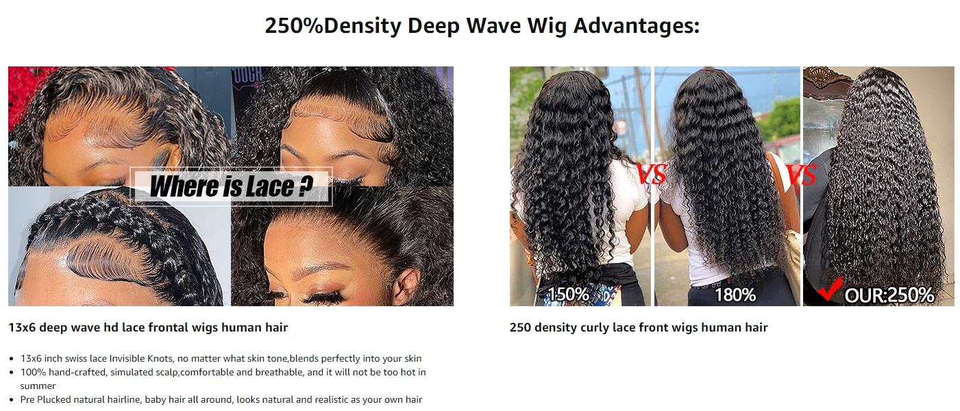 Lemoda 220% Density Curly Lace Front Wig Human 13x6 Deep Wave Frontal Wig Human Hair HD Transparent Wigs 13x4 210% density 12A Curly Wig Human Hair