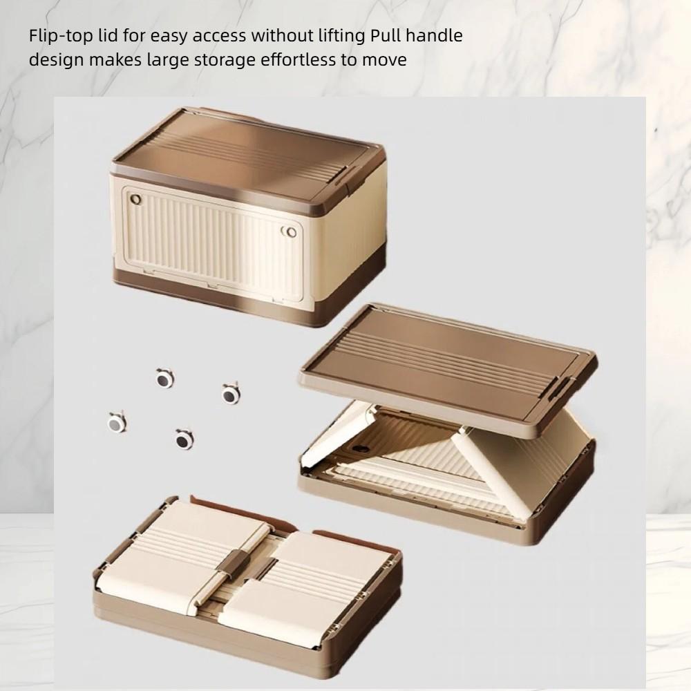 Modular Foldable Storage Box with Wheels | Stackable Design & Dustproof Lid | For Bedroom, Closet & Small Spaces | Collapsible Storage Organizer
