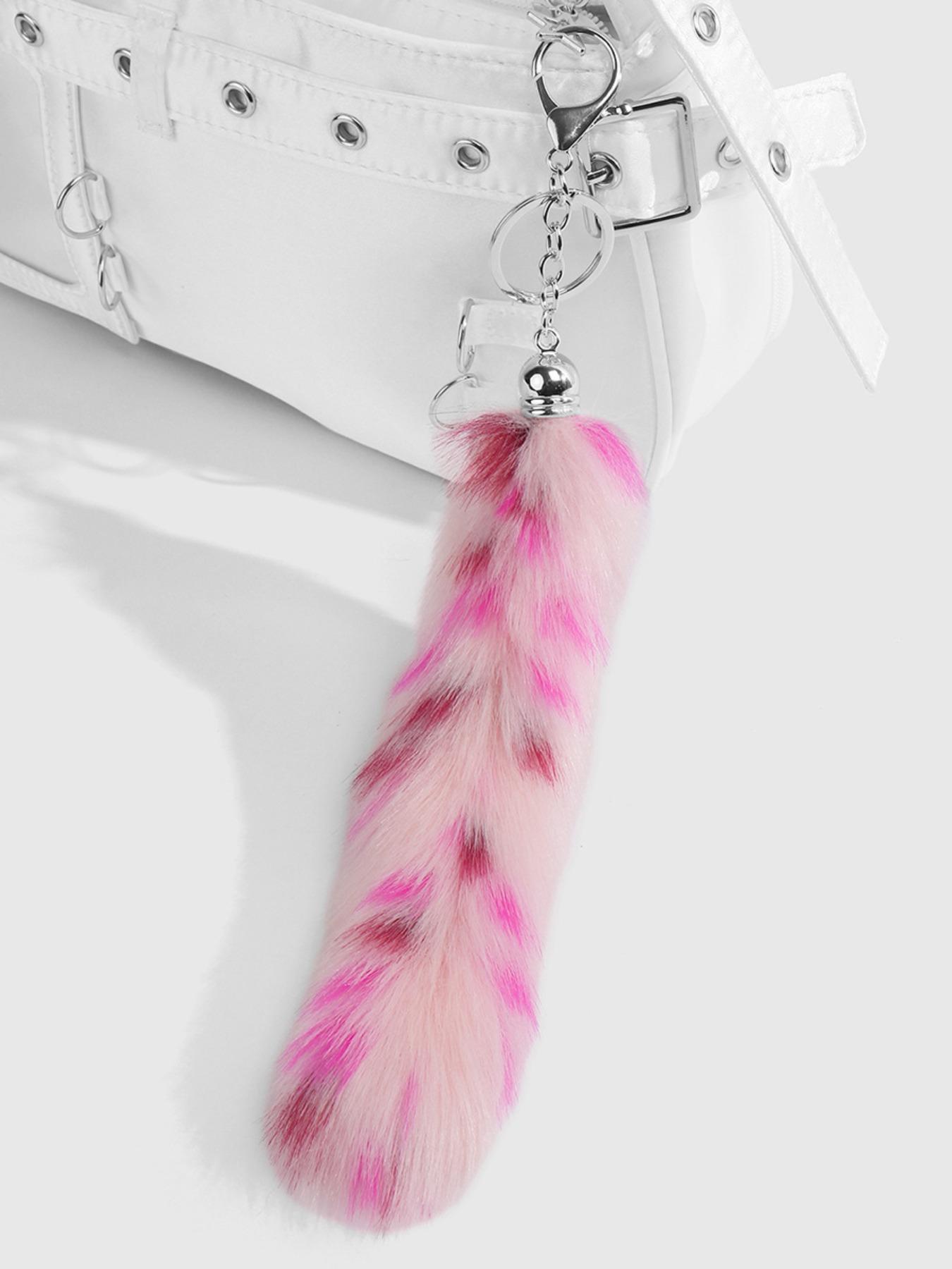 Super Giant Plush Fox Tail Bag Charm Keychain, Fashionable Halloween Handbag Accessory, Eye-Catching Style Statement for Bags & Clothing Decorations