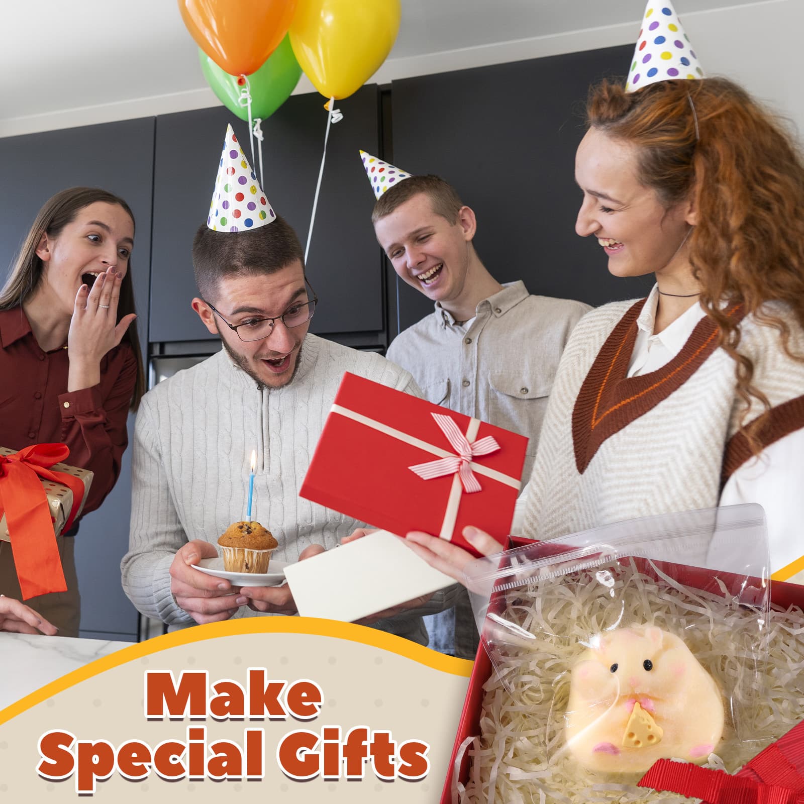 4-in-1 Hamster & Chick & Capybara Silicone Molds for Taba Squishy, 3D Animal Molds to Make Decompression and Cute Birthday Gift for Hamster Lover, Flexible and Durable Resin Mould - LET'S RESIN