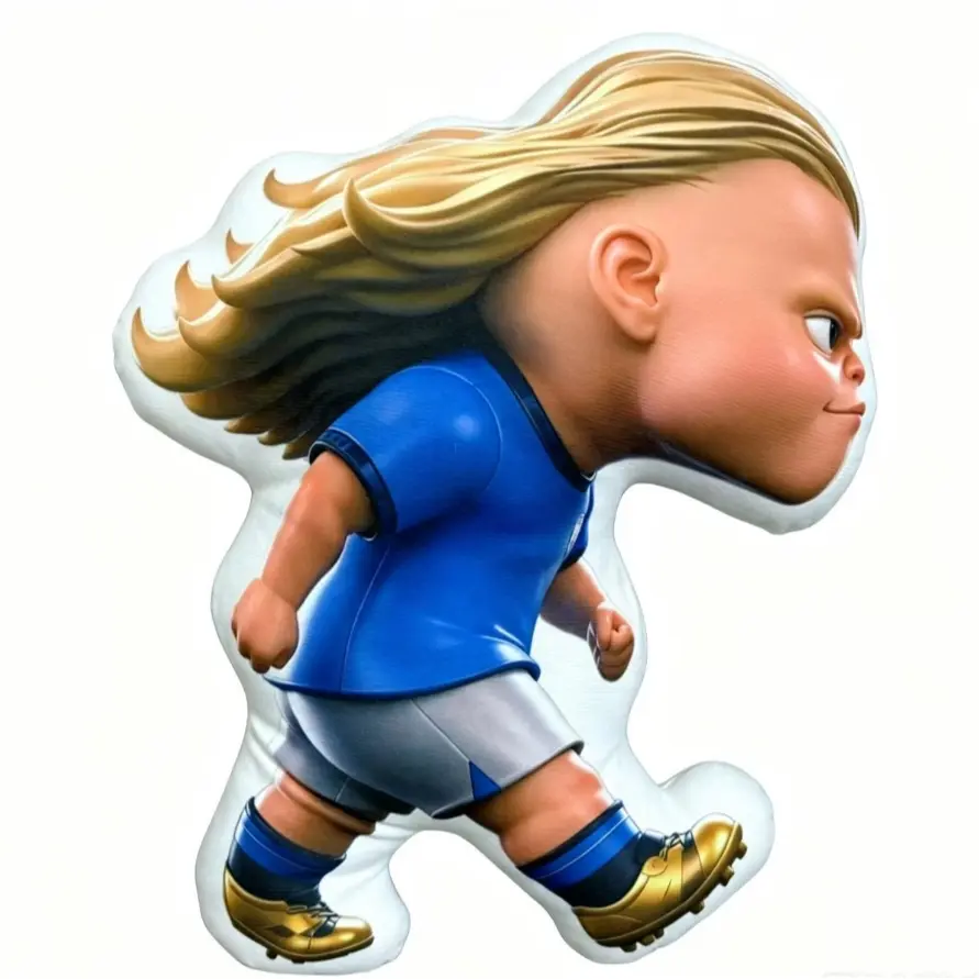 Football World Cup Star Plush Toy Harland Doll, Bag Pendant Stuffed Animal Keychain Charm, Memorial Gift, Collectible Souvenir