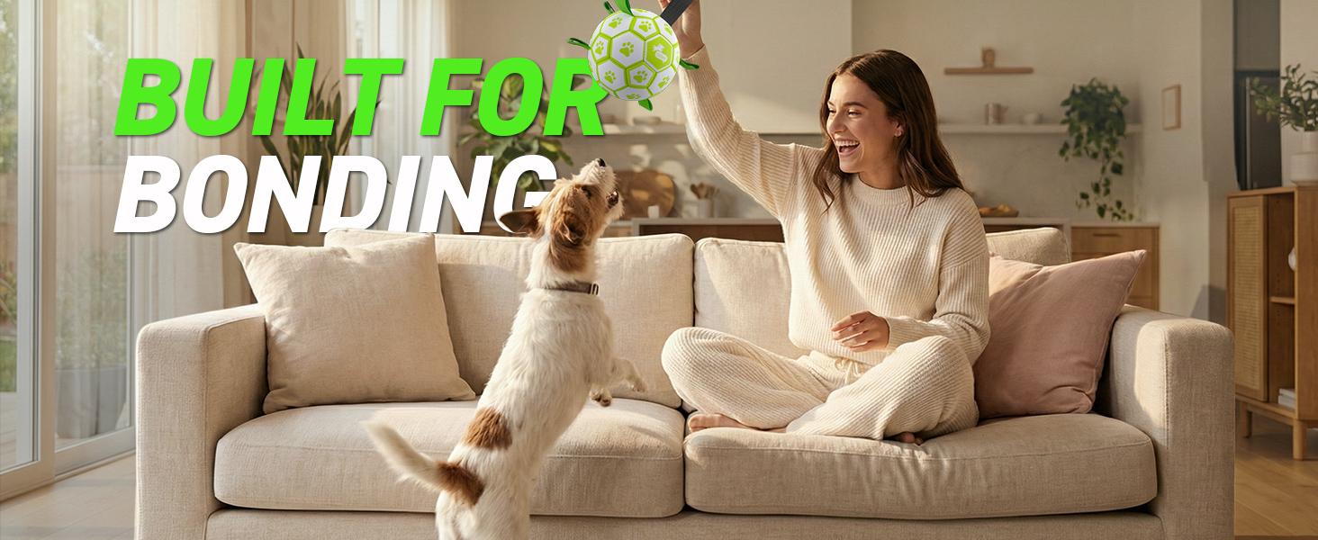 Glow in The Dark Dog Toys Soccer Ball with Straps, Outdoor Interactive Dog Toys Puppy Birthday Gifts, Dog Tug Water Toy, Light Up Dog Balls for Small & Medium Dogs（6 Inch Size 2）