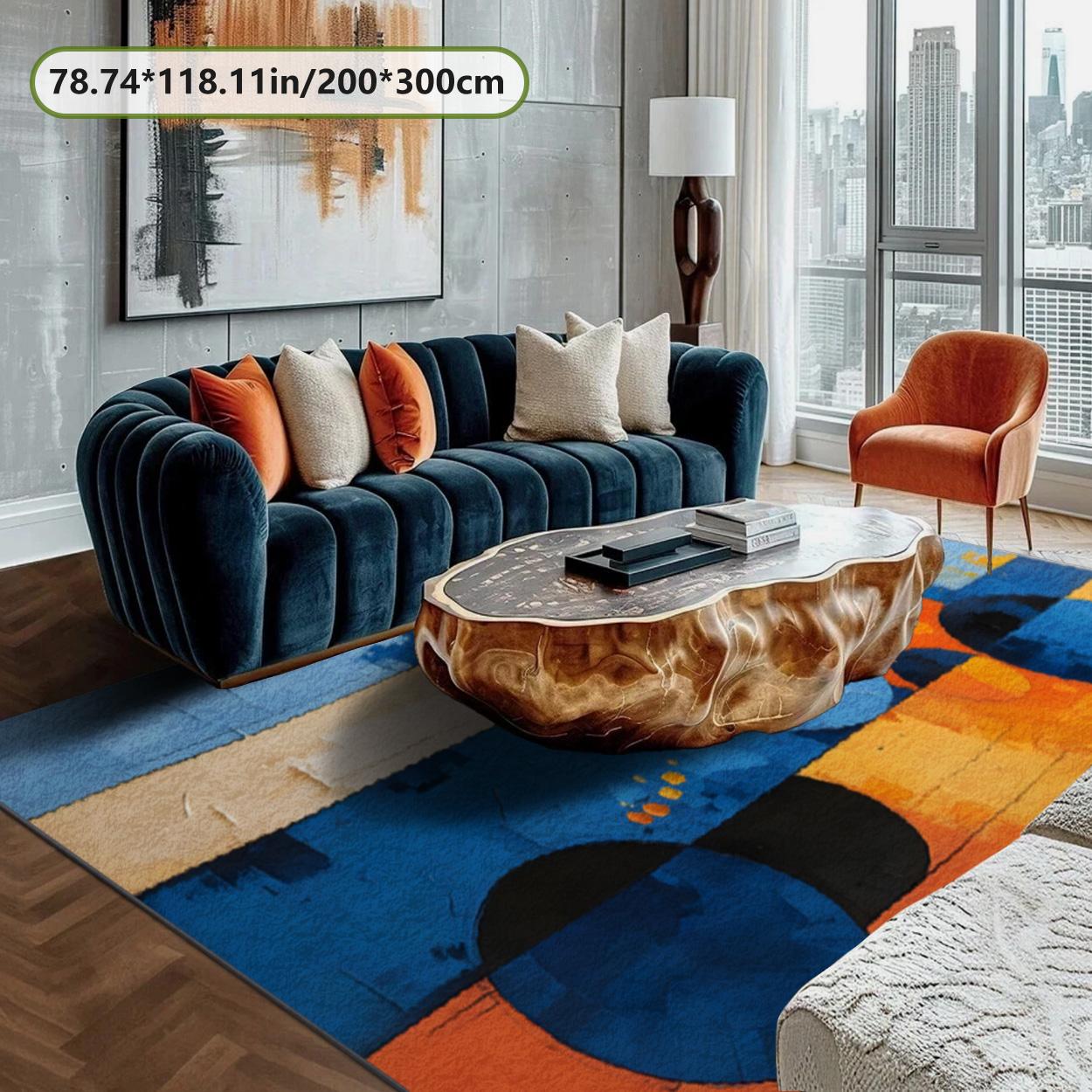 Velvet soft and comfortable patterned printed carpet, suitable for multiple scenarios, available in various sizes, soft and non-shedding, Modern Abstract Rug, Modern Geometric Rug, Home Decor Rugs, Boho Graphic Rug, Contemporary Rugs
