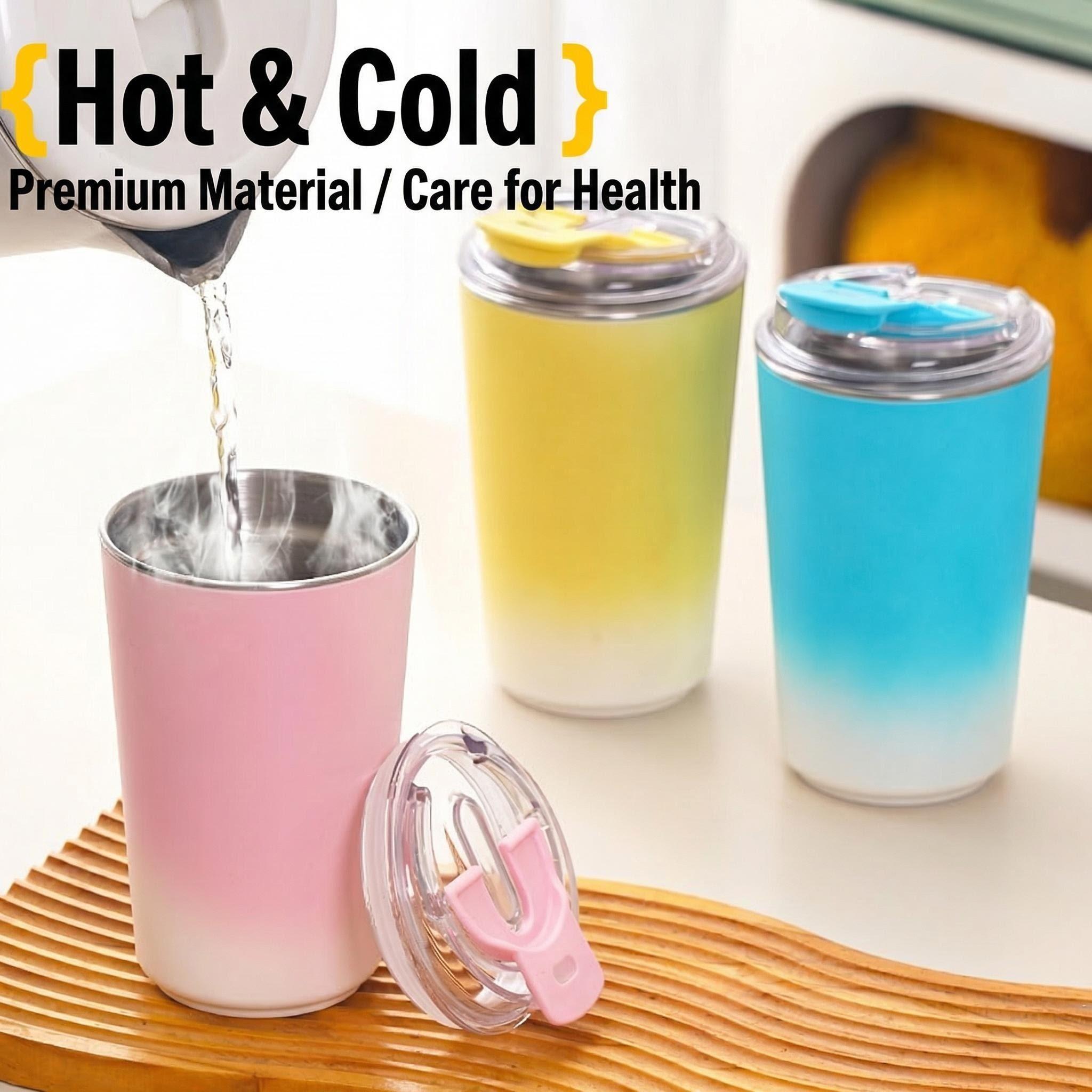 304 Stainless Steel Coffee Cup with Straw, American Cold Hot Water Cup, Office Mug, Car Portable Travel Cup, Mkb20260407