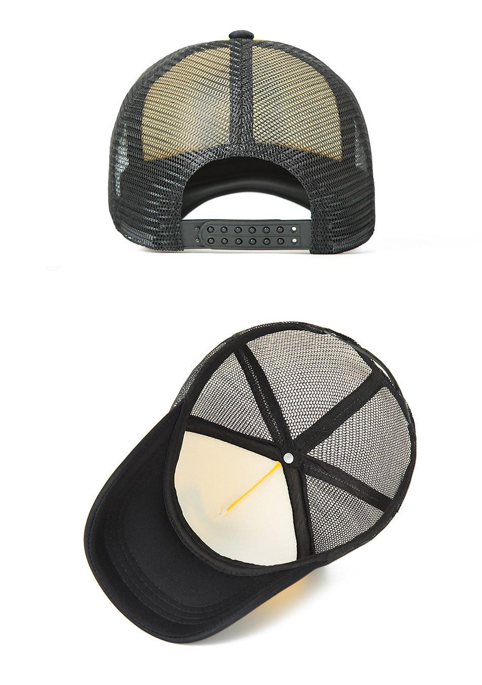 Men's Black Mesh Baseball Cap with Star Logo - Breathable Six-Panel Design, Adjustable Fit, Casual Sporty Style for Outdoor Activities, Baseball Cap, Summer Headwear, Stylish Headgear, Durable Headwear, Mesh Fabric Cap, Streetwear Lovers