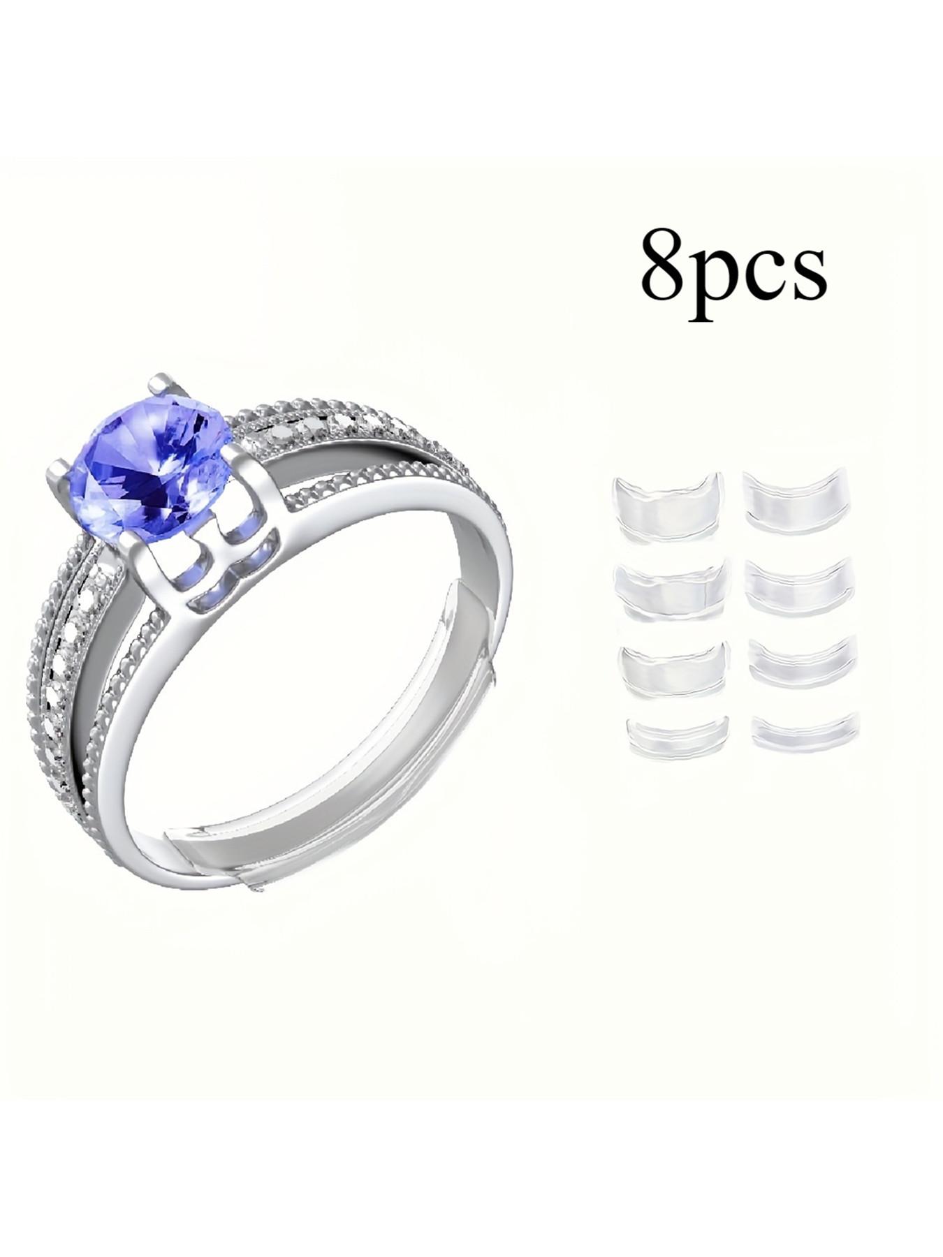 8-Piece Adjustable Ring Sizer Set, Non-Slip Comfort Fit, Multiple Sizes for Loose Rings, Portable Jewelry Sizer, Fits All Finger Sizes