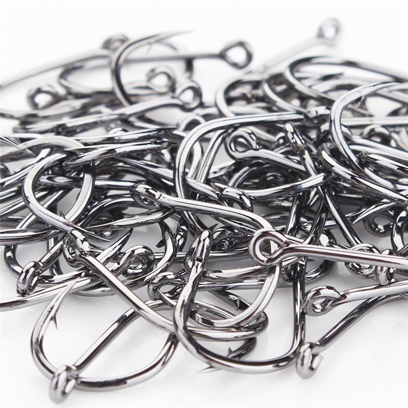 FTK Ise-ni Fishing Hooks, 100pcs box, flattened shank, barbless, for carp fishing, black