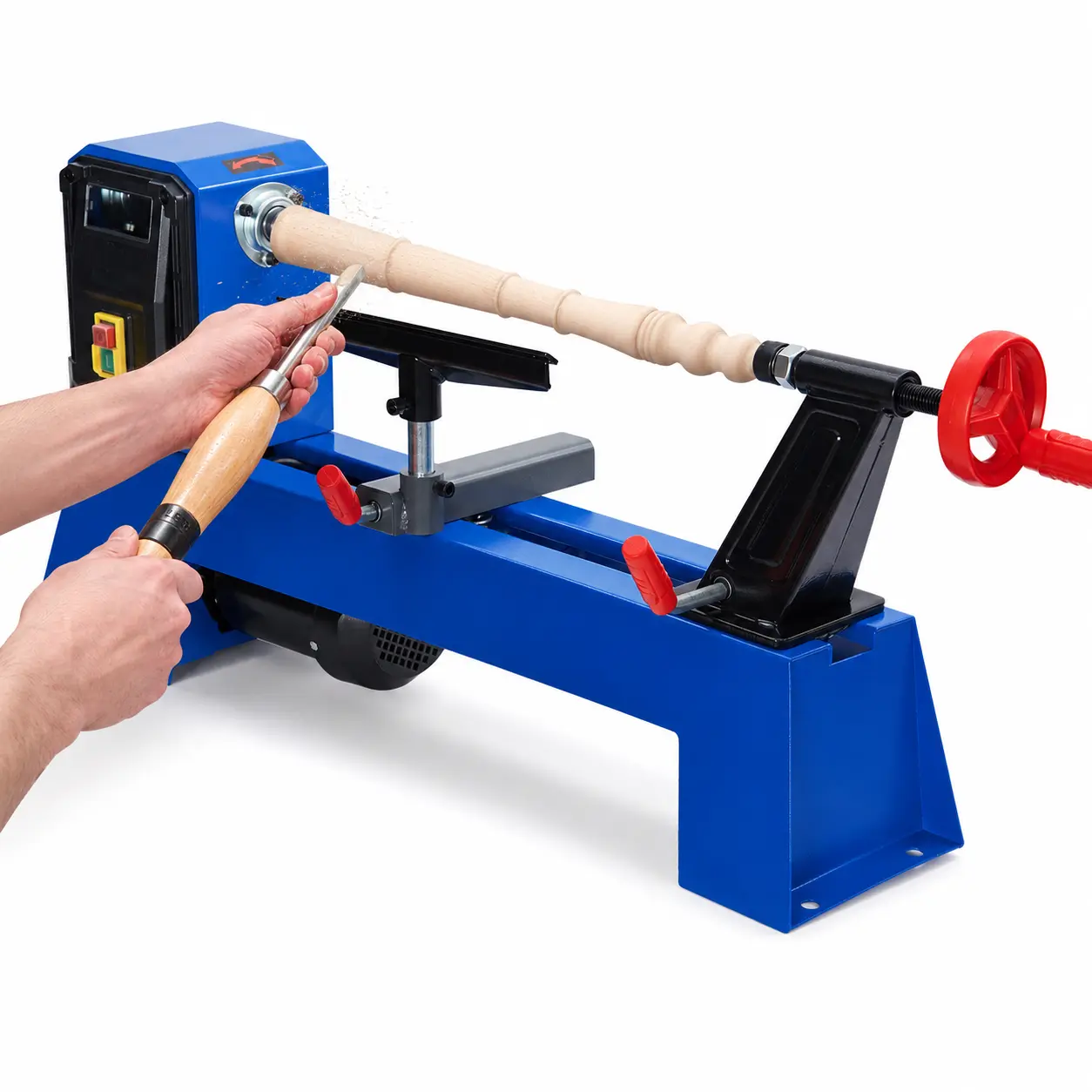 Benchtop Wood Lathe Machine, 400W/600W Wood Turning Lathe with Adjustable Speed, Tool Rest, Tailstock and Faceplate, Blue Desktop Woodworking Lathe for Bowls, Spindles, Pens and DIY Projects, WL500/WL600/WL1000 Models for Home Workshop and Garage