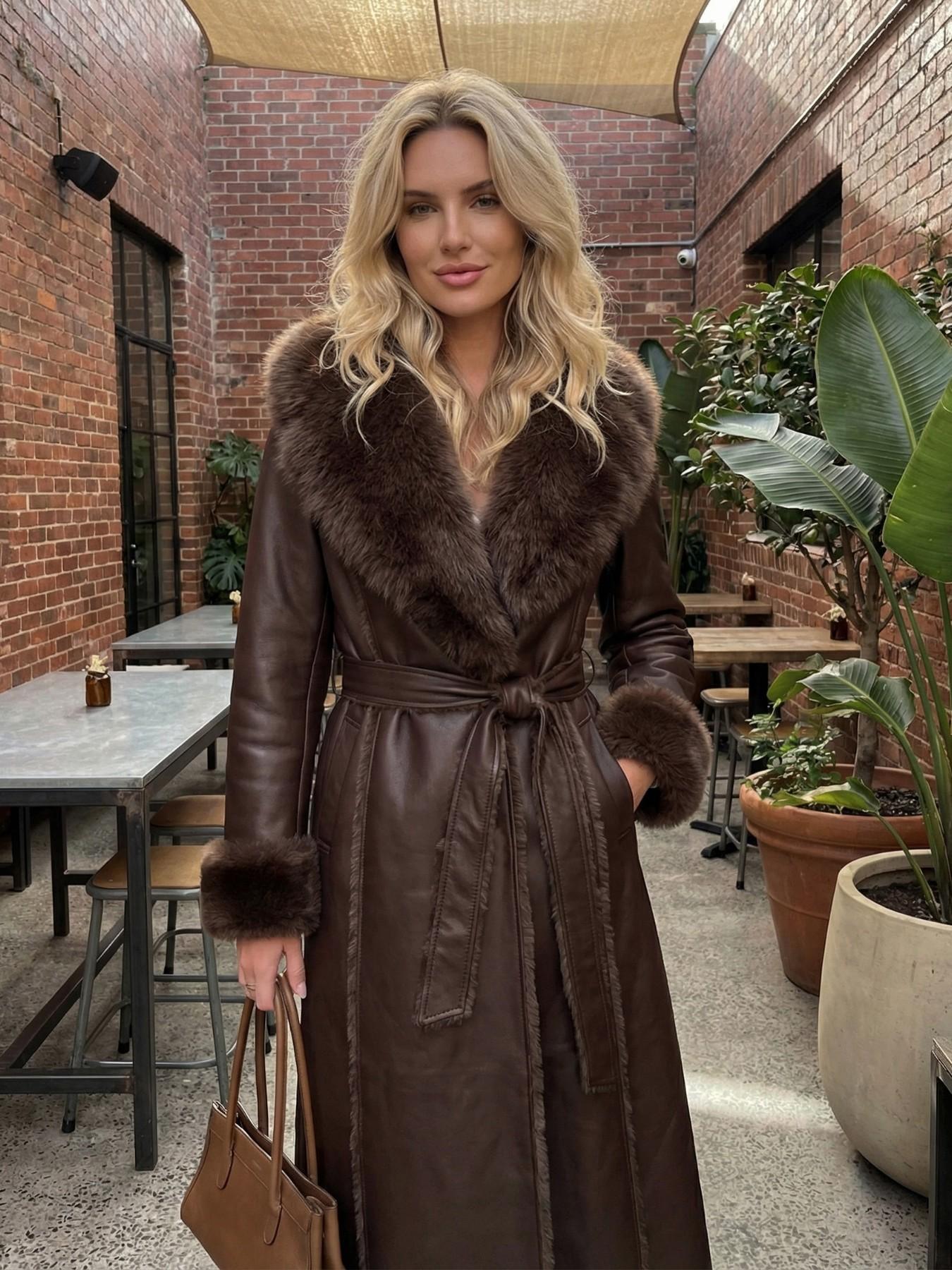 Women's Faux Fur Coat, Winter Fashion Long Sleeve Jacket, Casual Loose Fit Medium-Length Outerwear, Daily Wear Warm Clothing
