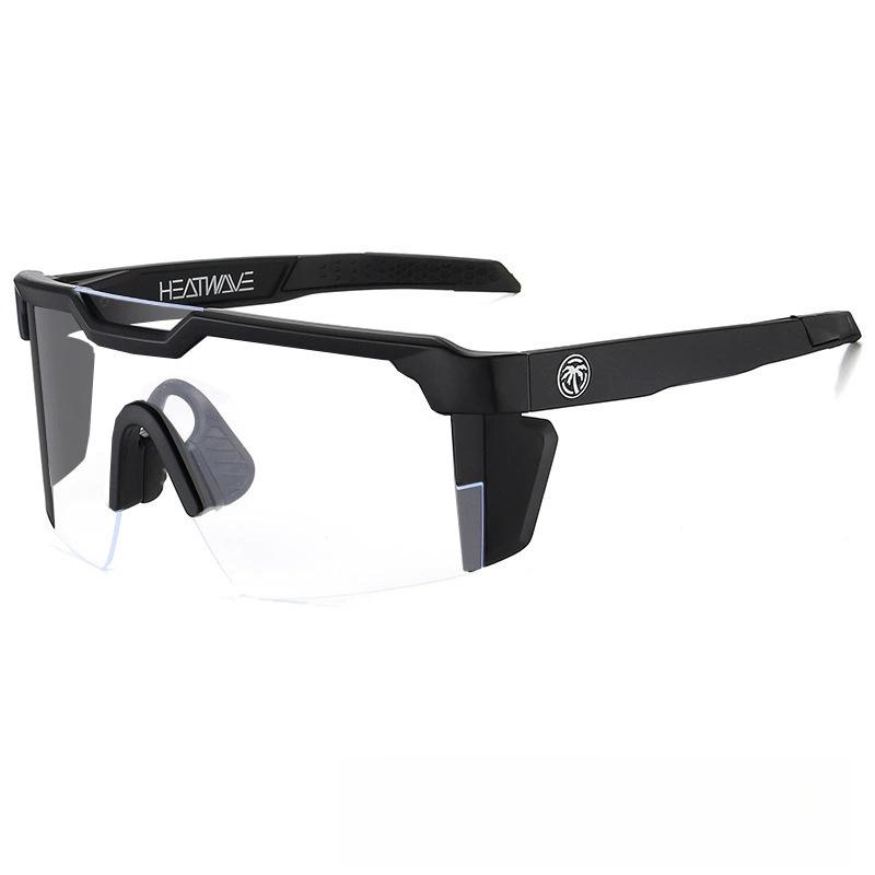 Heatwave Style Polarized Cycling Sunglasses for Men Women - UV400 Protection Large Frame Windproof Sports Goggles with American Flag Arms