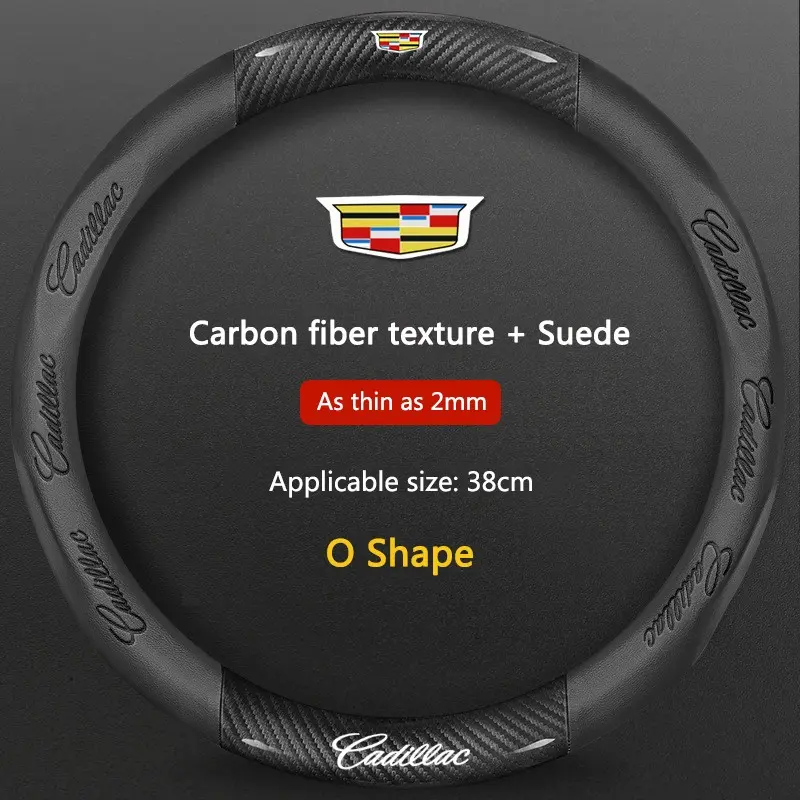 Carbon fiber Microfiber Automotive Car Interior Steering Wheel Cove Steering Wheel Protector For Cadillac Escalade DTS SRX XT4 XT5 XTS ATS BLS CT4 CT5 CT6 CTS SLR SLS Car Accessories