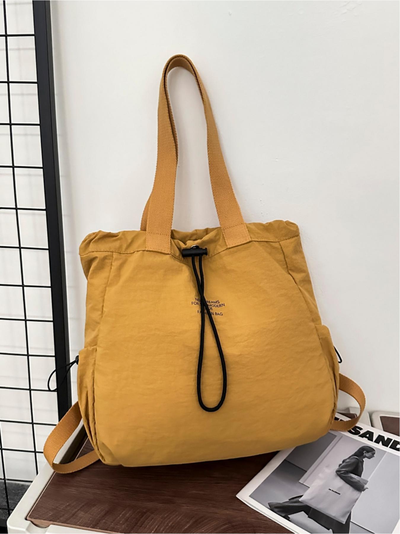 Multifunctional 3-way drawstring bag, lightweight canvas, large capacity, can be used as a backpack, shoulder bag, handbag, Sling backpack, versatile in multiple colors, suitable for commuting, casual wear, and everyday use, ideal for school, work