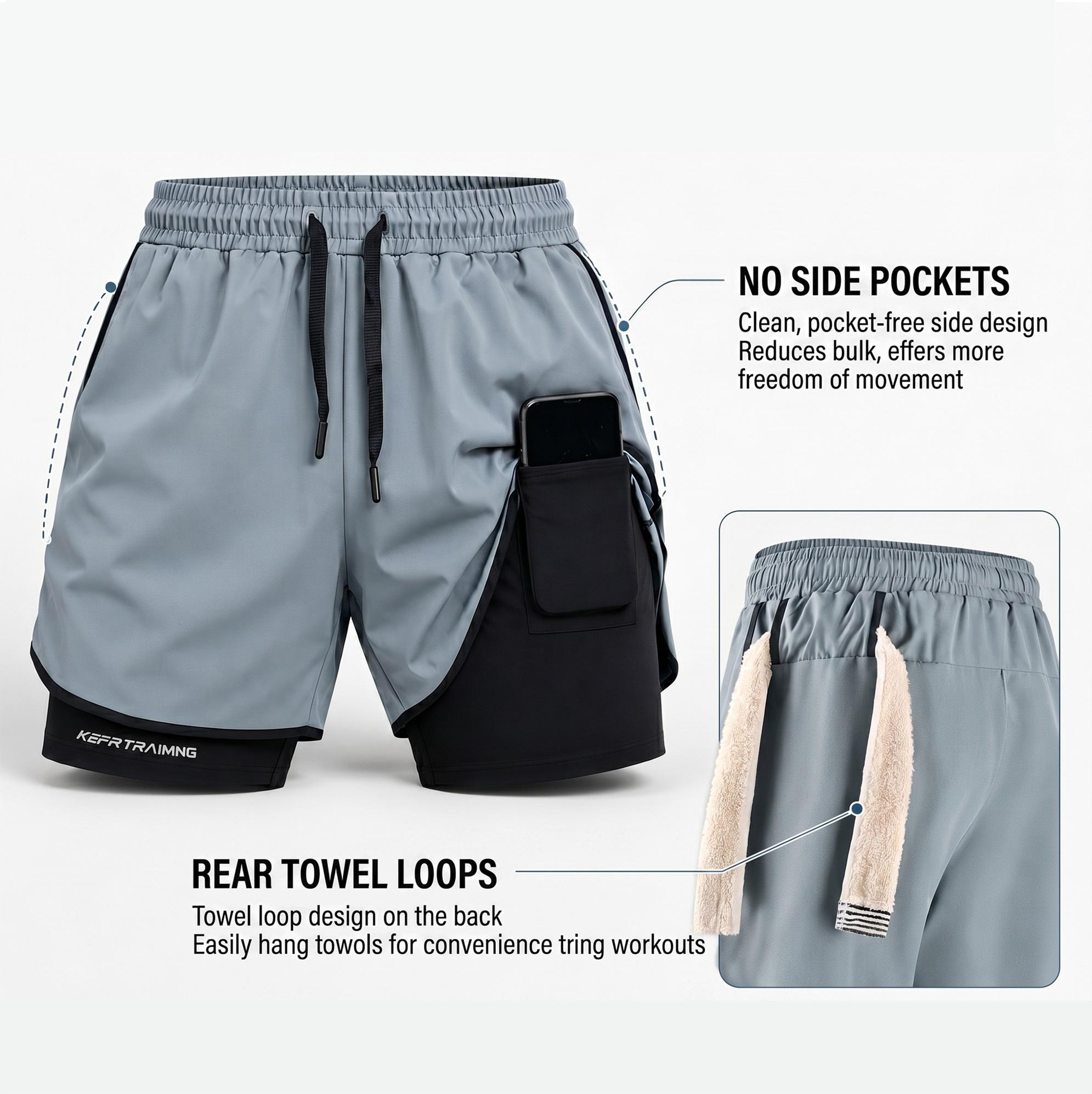 Men’s “Only Dads  Graphic Print 2-in-1 Athletic Shorts, Built-in Compression Liner, Secure Inner Phone Pocket, Elastic Drawstring Waist, Quick-Dry Gym Running Training Shorts for Summer Daily Wear