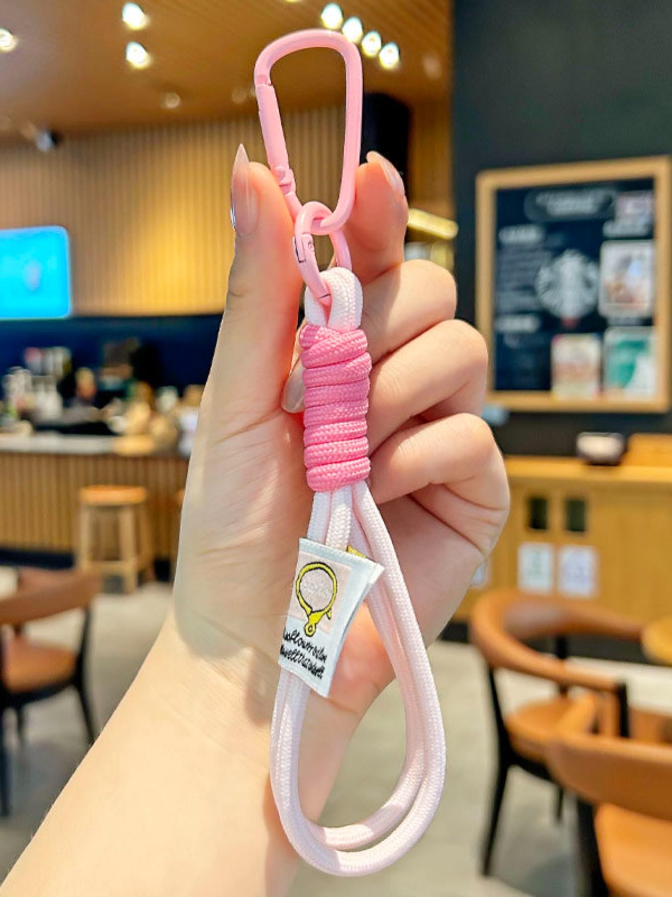 Handmade Multicolor Keychain, Backpack Decoration, Anti-Loss Keychain, Phone Accessory, Polyester Short Strap Pendant, Phone Case Keychain