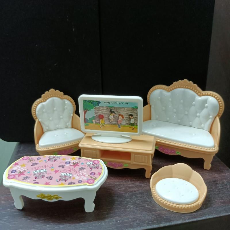 Miniature Dollhouse Furniture Set, Kitchen Living Room Bedroom Bathroom Bed Sofa Bathtub, Realistic Mini Dollhouse Accessories